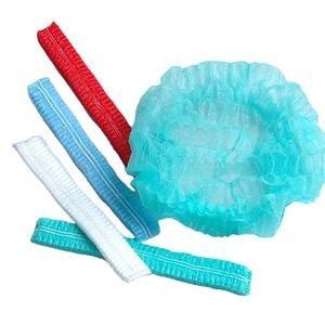 CE ISO Dùng một lần Dải trắng không dệt Mũ lưỡi trai Bouffant Head Cover Hair Net